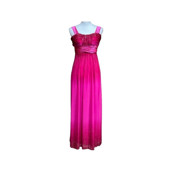 Hailey by Adrianna Papell Pink Ombré Glitter Formal/Evening/Prom Dress - EUC - Picture 1 of 10